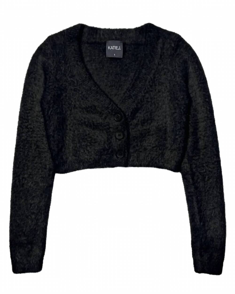 NEW KATIE J NYC junior's mara fuzzy cardigan in black